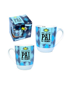 Caneca Dia dos Pais Cerâmica Melhor Pai do Mundo 400ml - Wellmix