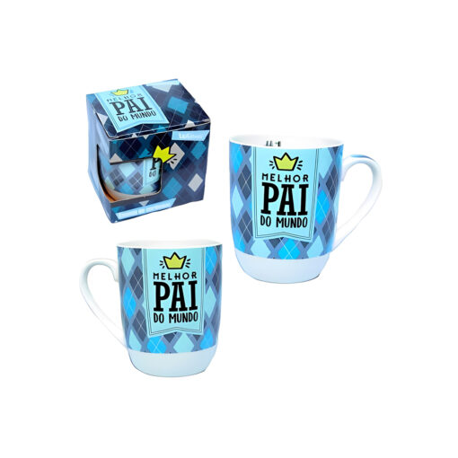 Caneca Dia dos Pais Cerâmica Melhor Pai do Mundo 400ml - Wellmix