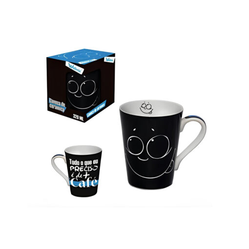 Caneca de Cerâmica Tudo Que Eu Preciso É de Mais Café 340ml Wellmix