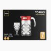 Jogo jarra 1.5L e 6 Taças em Vidro Lapidado Casambiente