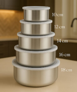 CONJUNTO DE 5 TIGELAS DE INOX