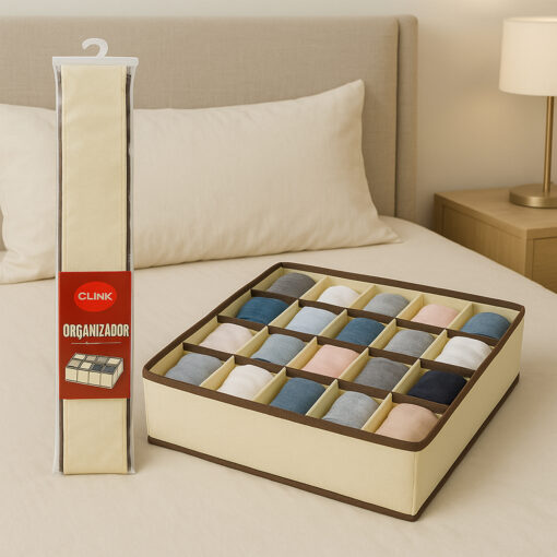 ORGANIZADOR DE CALCINHA - BEGE 24 PC CLINK