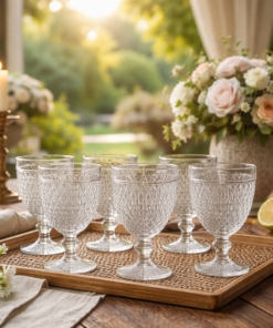 Jogo 6 taças vidro bico abacaxi 325ml Wellmix