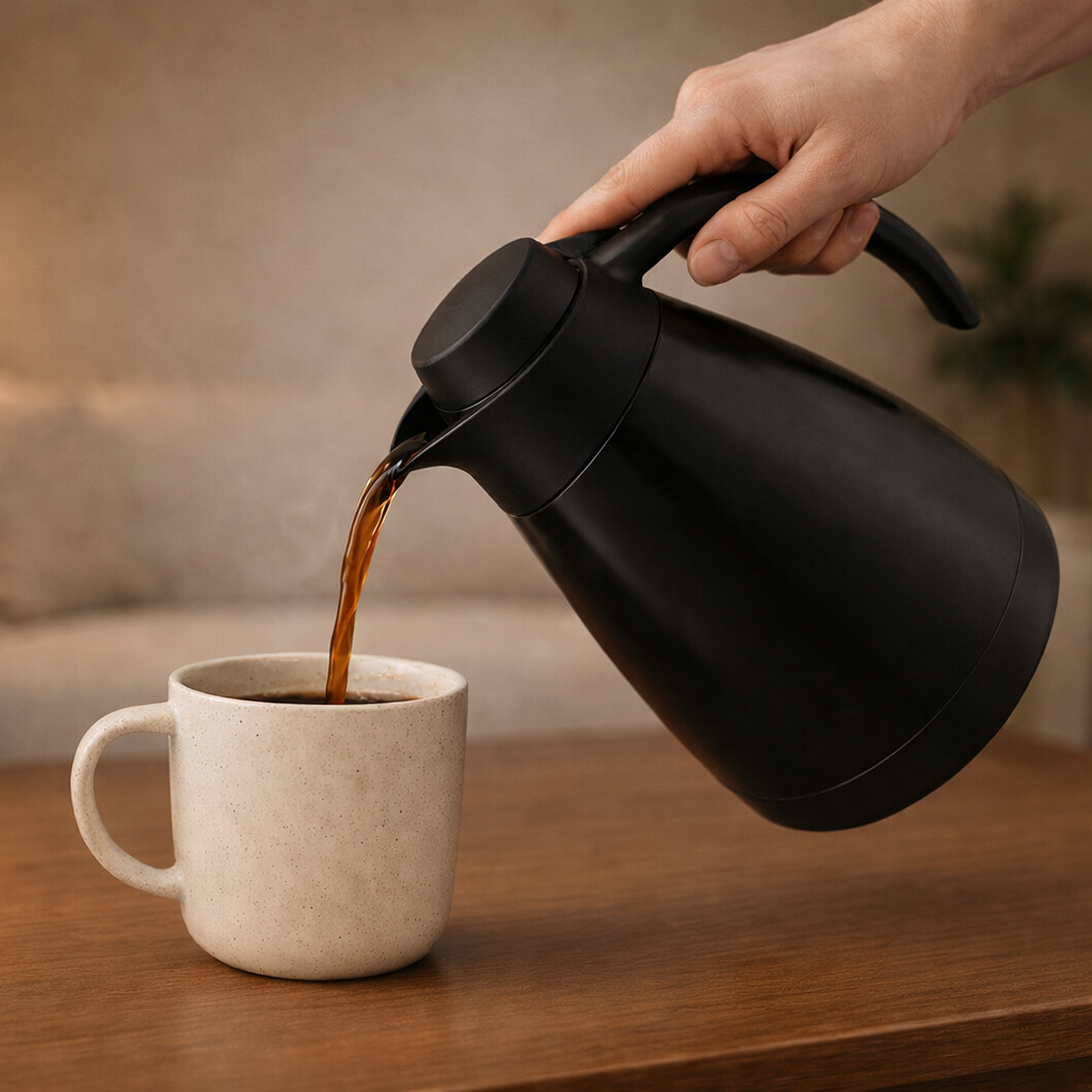 Bule Térmico Sanremo Acolher 1L em Inox Garrafa Térmica para Café