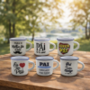 Kit 6 Caneca de Café 50ml Presente Dia dos Pais para Quem Ama Café Design Clássico