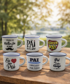 Kit 6 Xícaras de Café 50ml Presente Dia dos Pais para Quem Ama Café Design Clássico