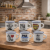 Kit 6 Caneca de Café 50ml Presente Dia dos Pais para Quem Ama Café Design Clássico