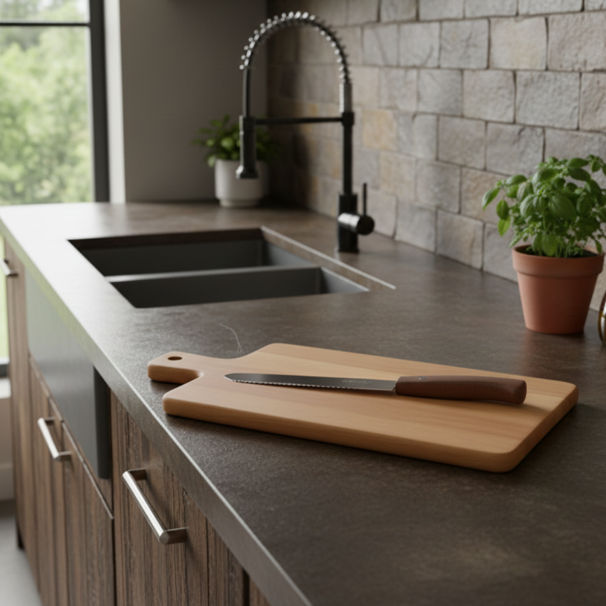 Kit Tábua e Faca para Pão Tramontina Madeira Premium