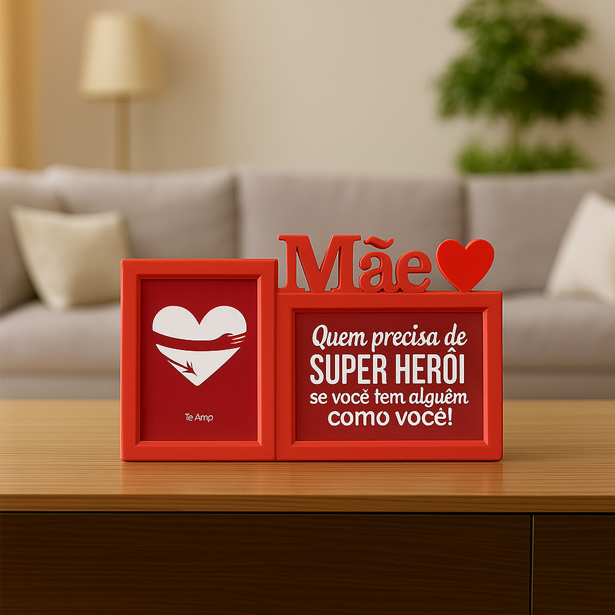 Porta-Retrato Duplo Mãe com Coração 10x15 WellMix - Imagem 3