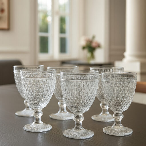 Jogo 6 taças vidro bico abacaxi 325ml Wellmix