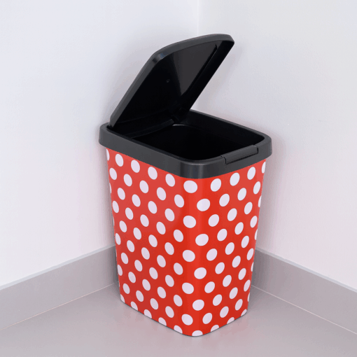 Lixeira Quadrada De Plástico Cesto Com Tampa Click 9 Litros Arqplast