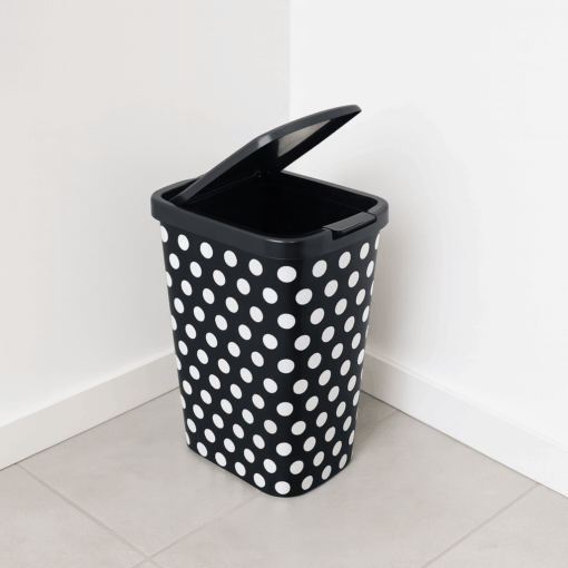 Lixeira Quadrada De Plástico Cesto Com Tampa Click 9 Litros Arqplast