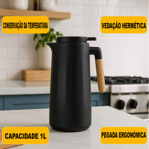 Garrafa Térmica 1L Preta Belakaza
