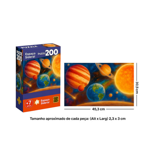 Quebra-Cabeça Espaço Sideral 200 Pçs Grow
