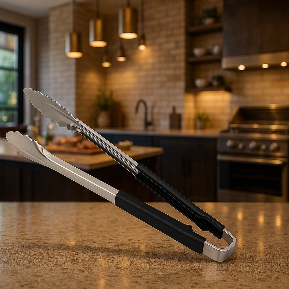 Kit Churrasco Tramontina com faca, garfo e pegador em inox