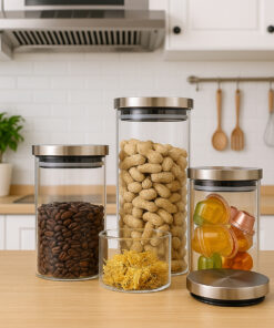 conjunto de potes com condimentos