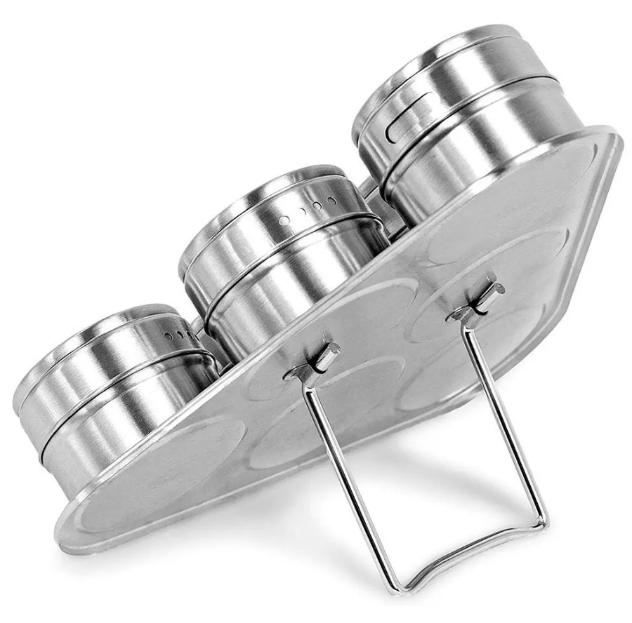 Porta Temperos e Condimentos Inox Conjunto 7 Peças Clink