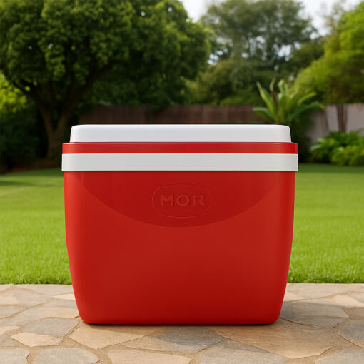 Uma caixa térmica no jardim