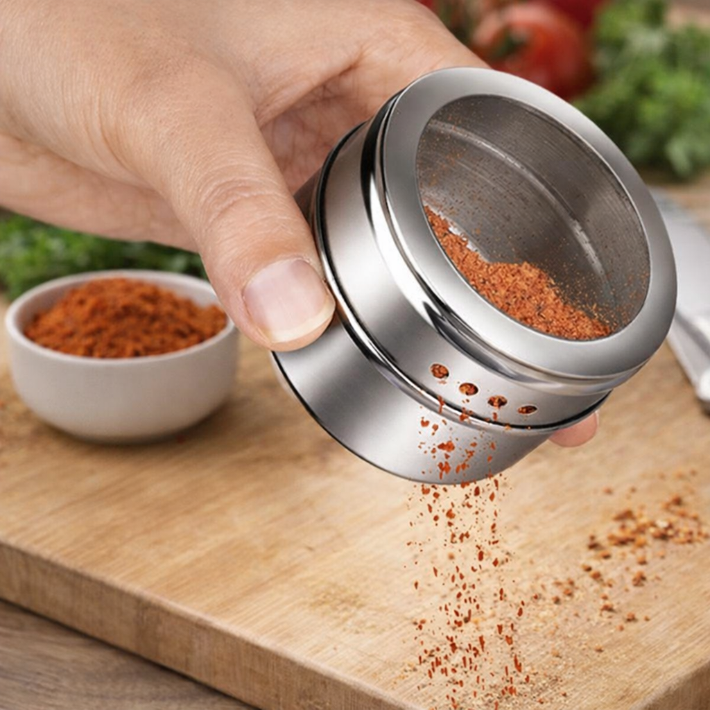 Porta Temperos e Condimentos Inox Conjunto 7 Peças Clink