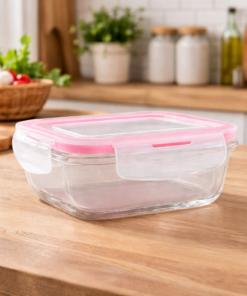 Pote de Vidro Retangular 330ml Hermético Armazenamento