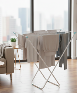 Varal de Chão Mor Sem Abas Leve e Compacto para Roupas