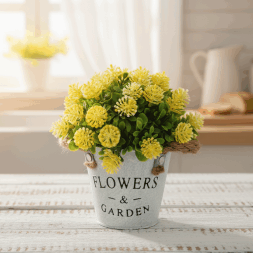 Vaso Decorativo com Flores Permanentes 10x10cm