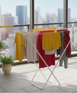 Varal de Chão Mor Sem Abas Leve e Compacto para Roupas