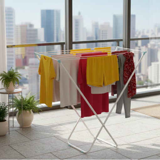 Varal de Chão Mor Sem Abas Leve e Compacto para Roupas