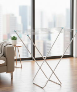 Varal de Chão Mor Sem Abas Leve e Compacto para Roupas