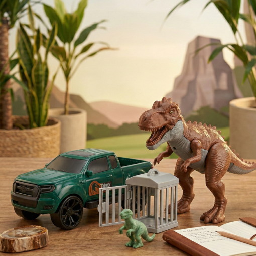 Carrinho de Dinossauro Escape Car Orange Toys