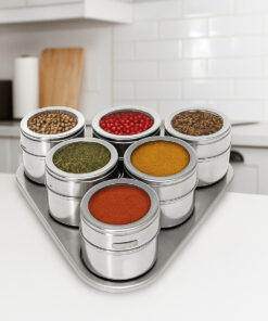 Porta Temperos e Condimentos Inox Conjunto 7 peças Clink
