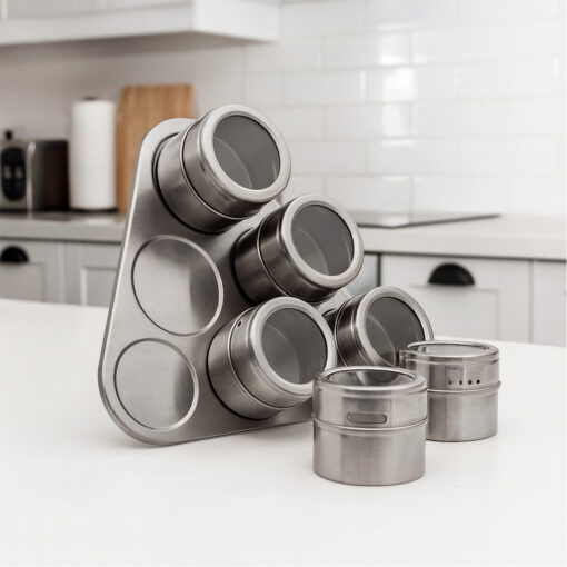 Porta Temperos e Condimentos Inox Conjunto 7 peças Clink