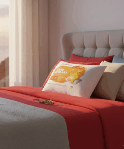 Travesseiro em cima da cama