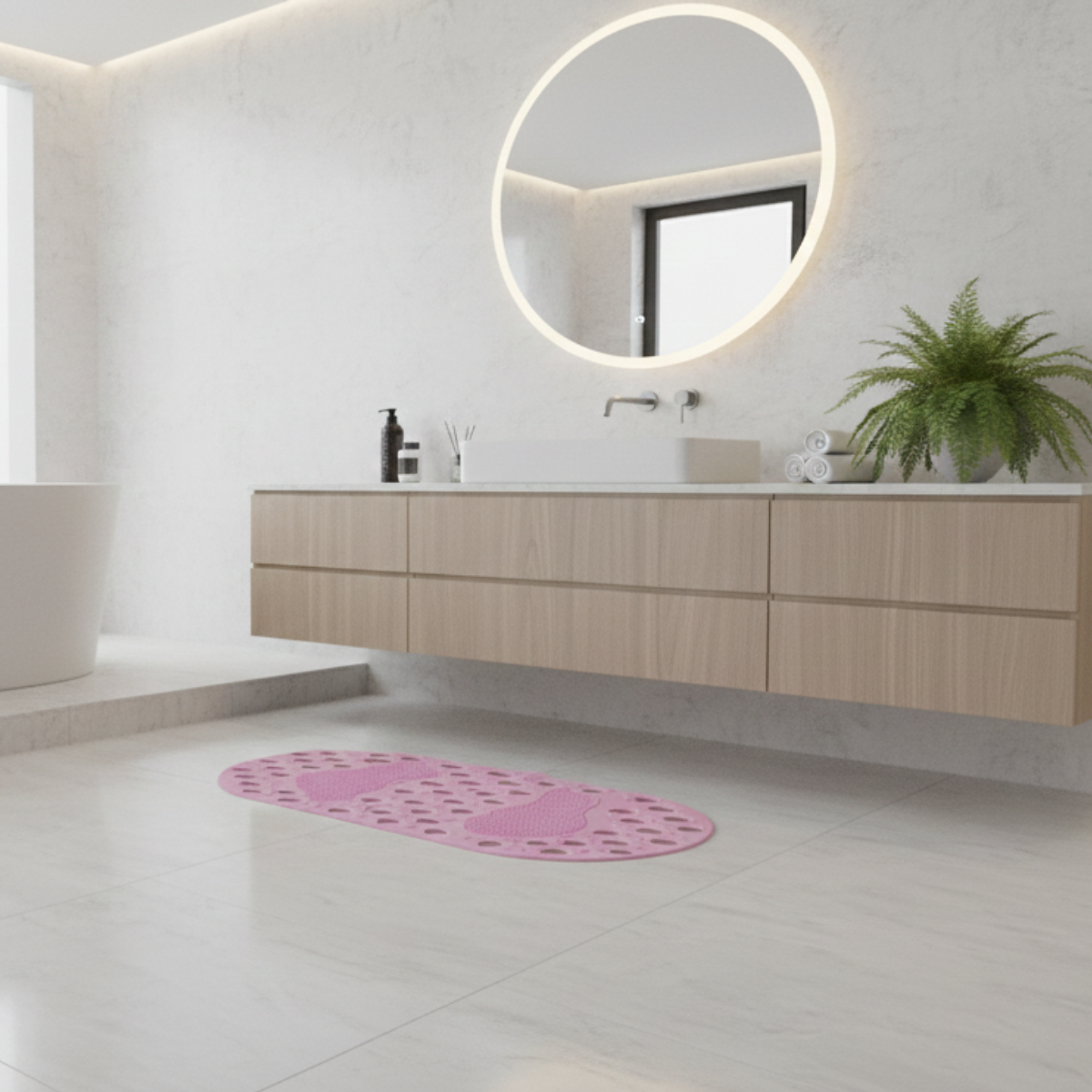 Protetor de Chão, base, esteira Tapete de Banheiro Antiderrapante com Ventosas