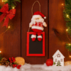 Enfeite de Natal Papai Noel em Tecido com Moldura Vermelha 10×25×50cm Wincy