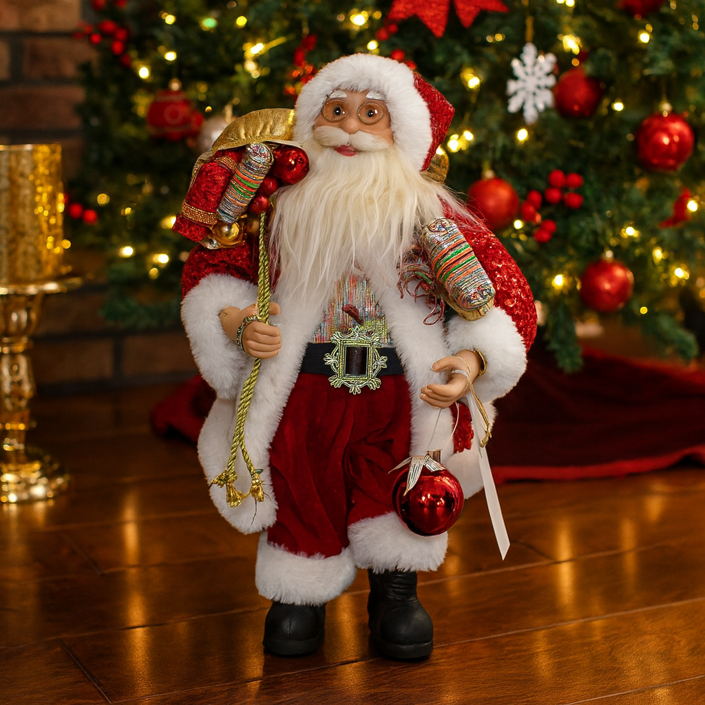 Papai Noel Decorativo com Presentes 30cm Casa Natale