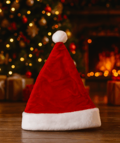 Gorro Natalino em Veludo Vermelho 29X40cm