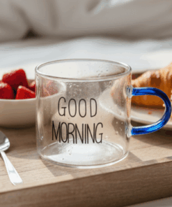 Xicara Caneca de Vidro Good Morning
