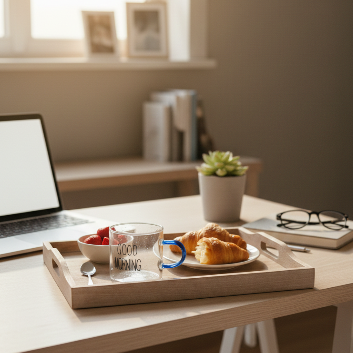 Xicara Caneca de Vidro Good Morning