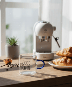 Xicara Caneca de Vidro Good Morning