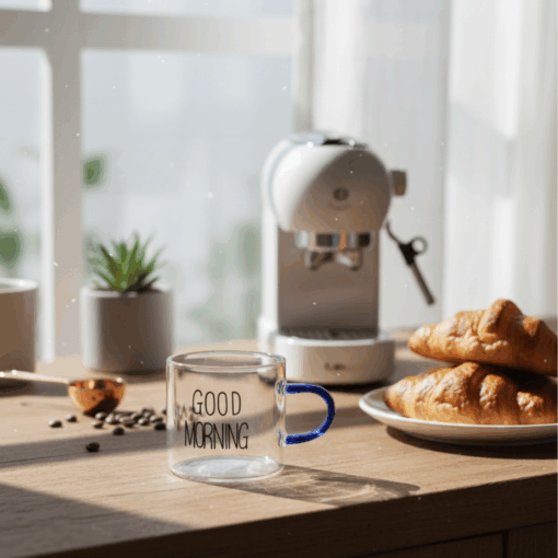 Caneca de Vidro Good Morning 6x6cm