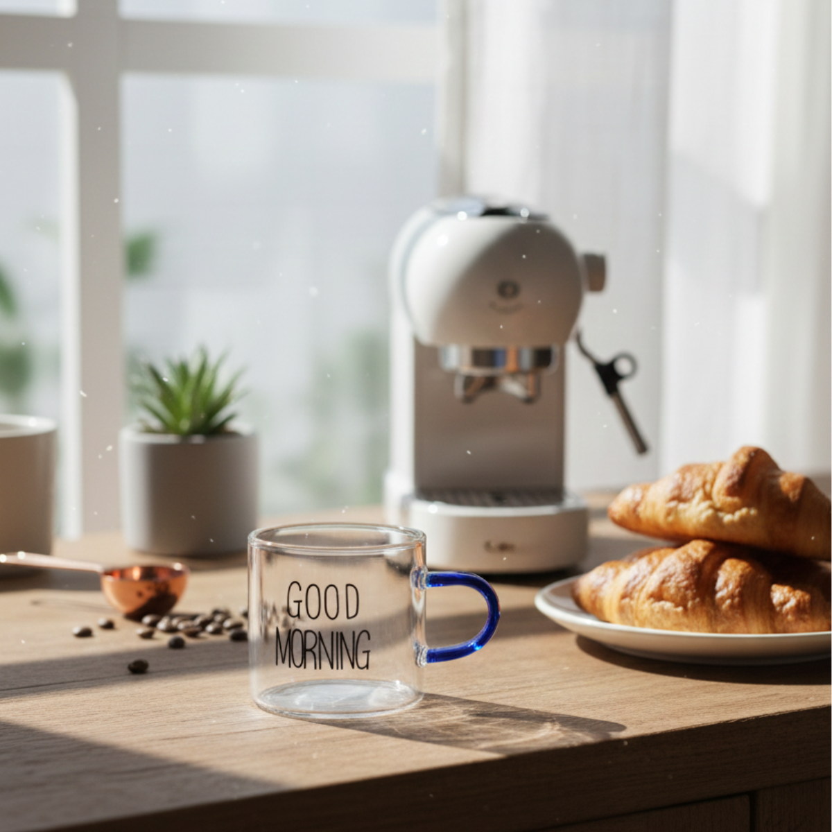 Xicara Caneca de Vidro Good Morning