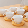 Conjunto de Xícaras com Pires de Porcelana 100ml Bambu Wincy