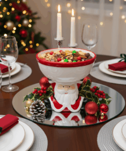 Petisqueira Natalina Noel Feliz 15x15x15cm Casambiente