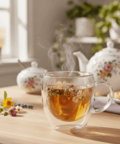 Xícara de Vidro Floral 250ml Borossilicato