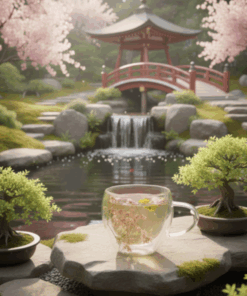 Xícara de Vidro Floral 250ml Borossilicato