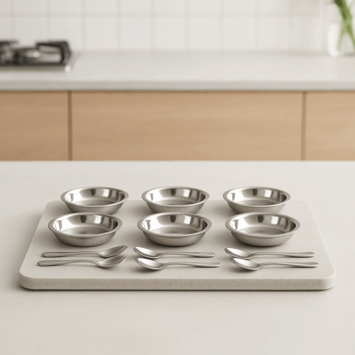 Conjunto de Tigelas de Sobremesa 12 Peças em Aço Inox Madefer