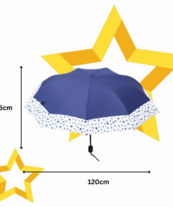 Guarda-chuva azul marinho estampado 60cm