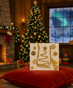 Sacola de Papel Decorada Natalina Branca