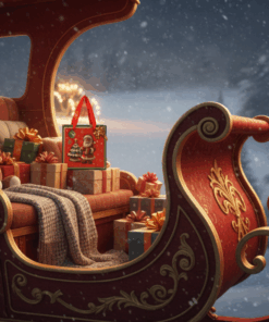 Mini Sacola de Papel Decorada de Natal Papei Noel 15x15cm